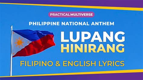 lupang hinirang in english words|Lupang Hinirang /Chosen Land (Filipino and English lyrics).